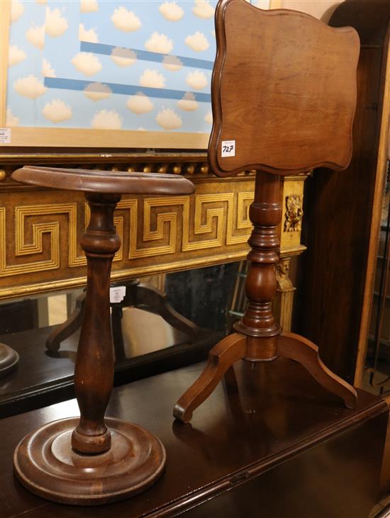 A Victorian mahogany tripod table and a wine table